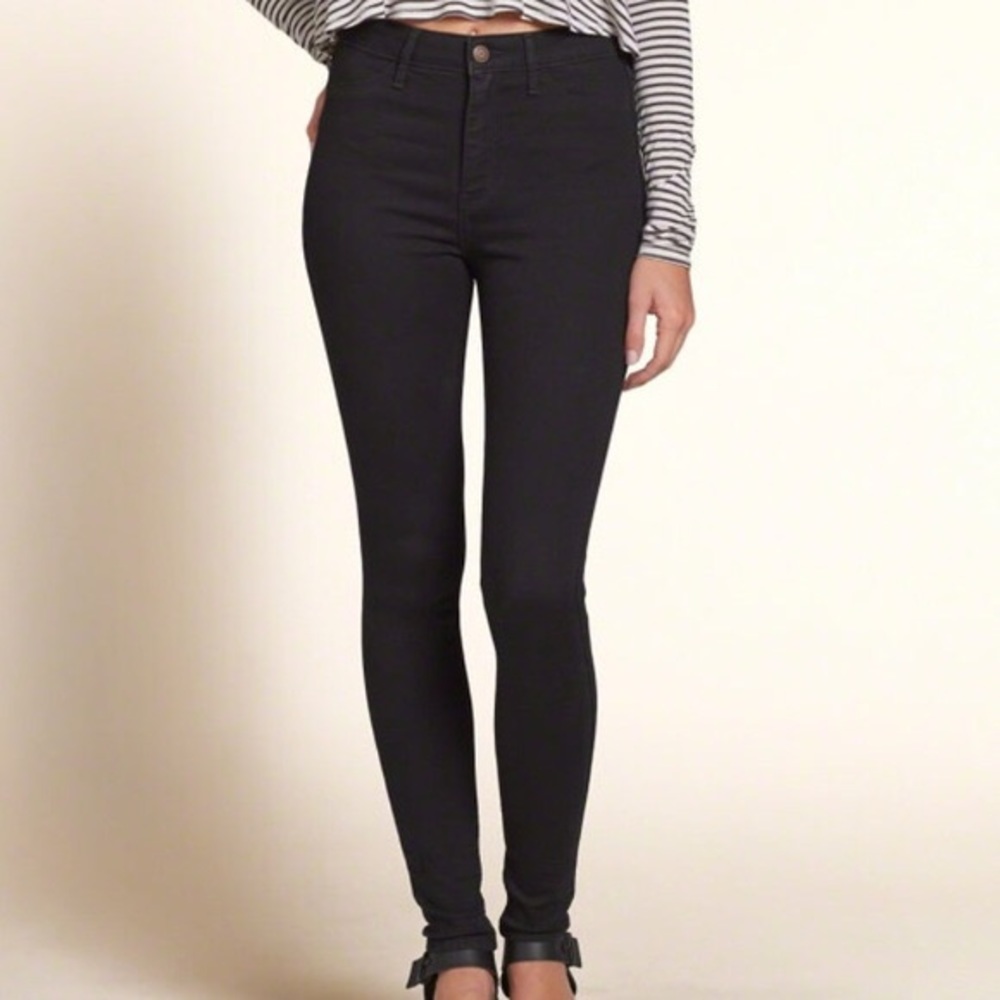 black high waisted skinny jeans